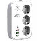 Смарт WIFI разклонител LDNIO SEW3452, Wi-Fi, Tuya, 2500W, 100-250V, 50/60Hz, 10A, бял