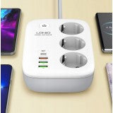 Смарт WIFI разклонител LDNIO SEW3452, Wi-Fi, Tuya, 2500W, 100-250V, 50/60Hz, 10A, бял